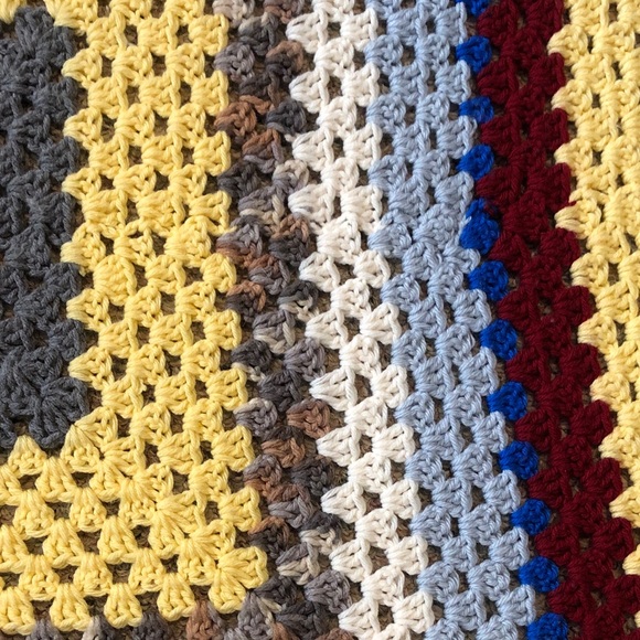 Handmade Multicolor Crochet Blanket - Picture 3 of 4